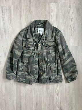 Urban Republic Green Camo Button-Front Kids Jacket